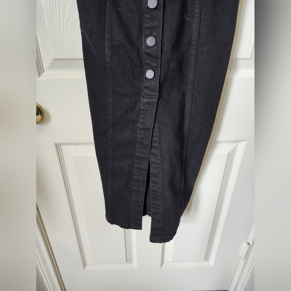 Zara Black Strapless Denim Bustier Jean Button Down Midi Dress XS - Picture 5 of 9